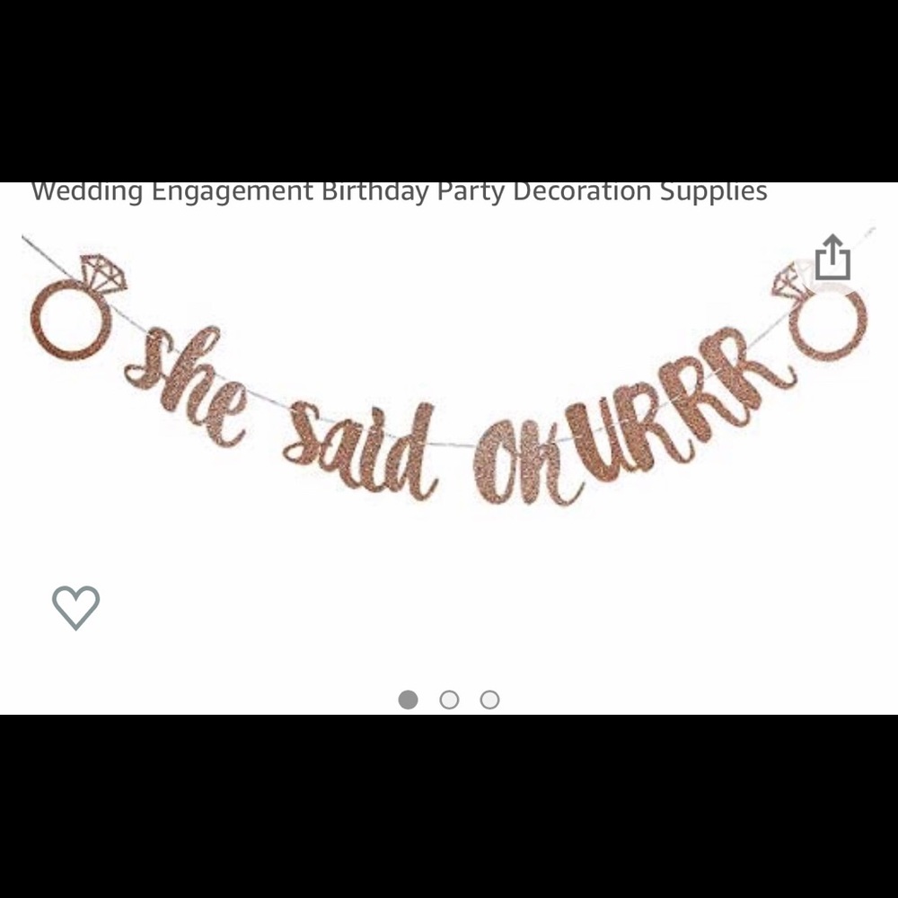 NWT Rose gold “she said okurrrr” engagement decor